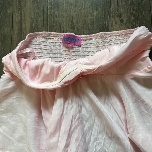 EDIKTED Starfish Embellished Strapless Halter Light Pink Top Shirt Loose Fit M - Picture 7 of 12